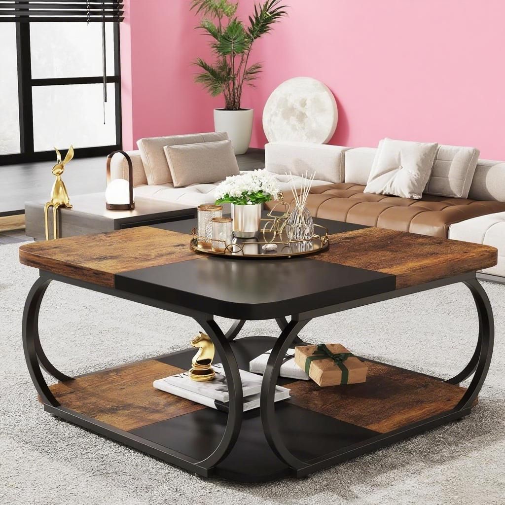 Sustainable Living Is - Handgefertigter, langlebiger, moderner Massivholz-Couchtisch mit nachhaltigem