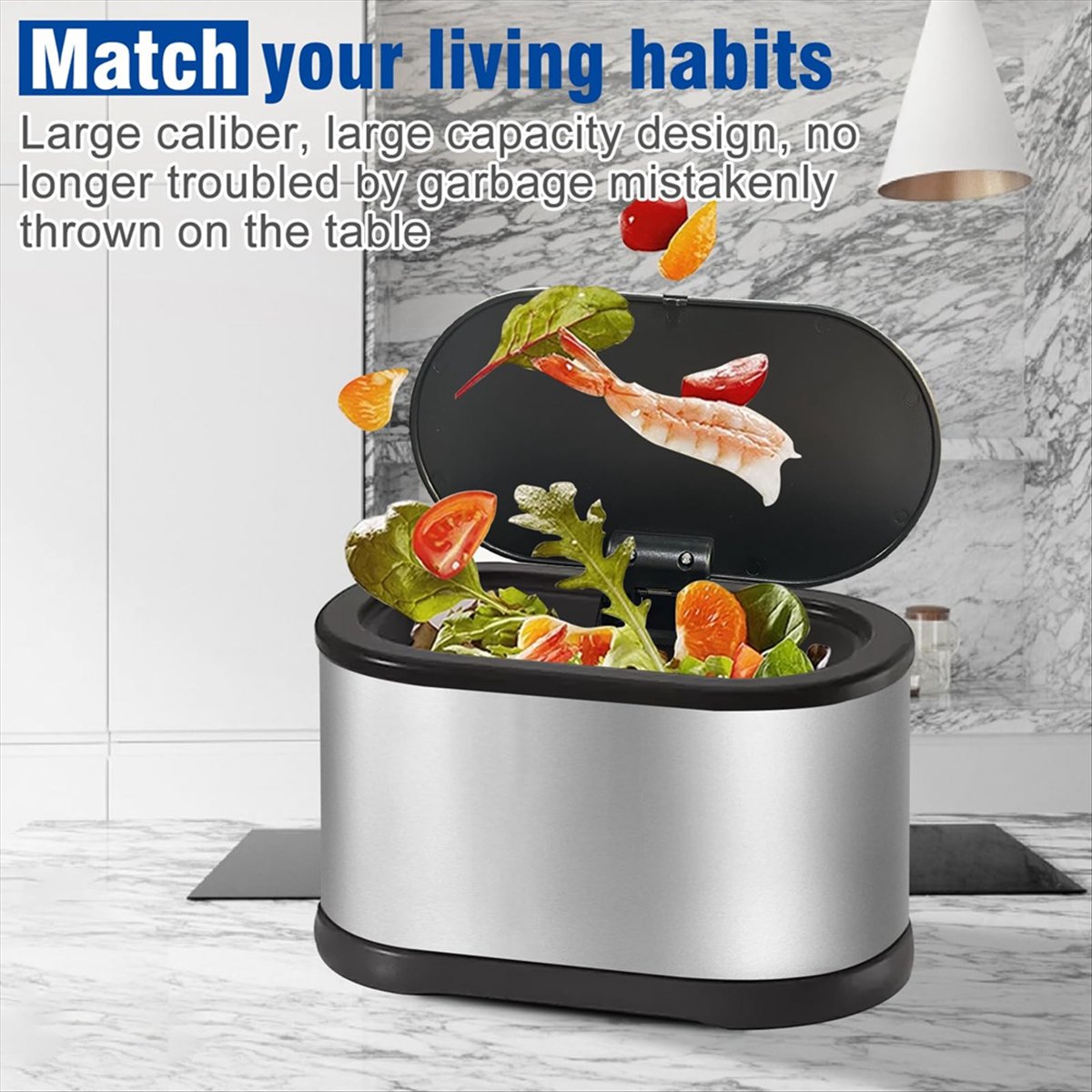 Compost Bin Countertop - MALL Mini-Mülleimer mit Deckel, 4L Kleiner