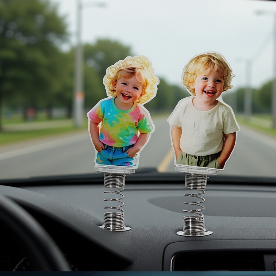 Sustainable Living Products - Personalisiertes Acryl-Fotoornament | Auto-Schaukel/Festdekoration | Geschenk