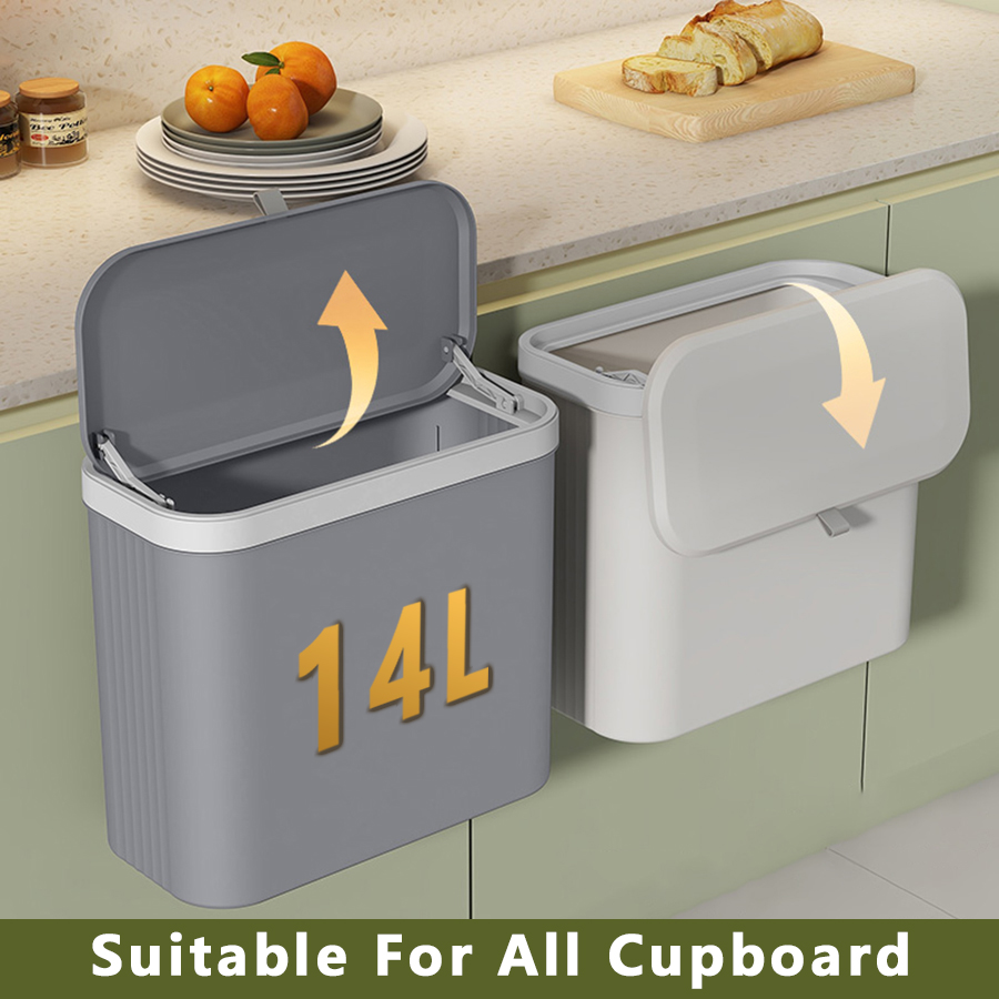 Compost Bin Countertop - ONEKA 14L Küchen-Mülleimer mit Deckel, hängender